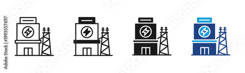 Power Plant icon set multiple style collection