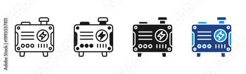 Power Generator icon set multiple style collection