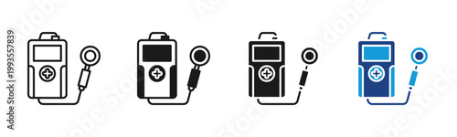 Radiation Detector icon set multiple style collection