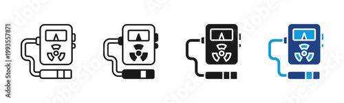 Geiger Counter icon set multiple style collection