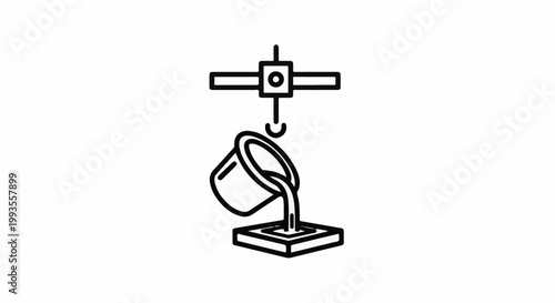 Industrial process pouring liquid material into a mold