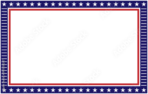 USA national flag patriotic frame border design template PNG file	
