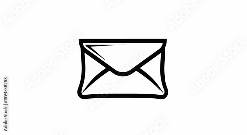 Simple black and white line drawing of a sealed envelope