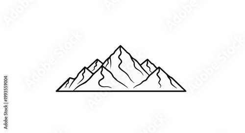 Minimalist line art of jagged peaks, a simple mountain range