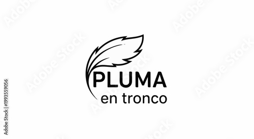 Minimalist feather emblem with bold lettering