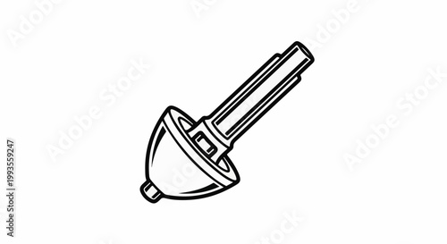 Stylized drawing of a component, possibly a nozzle or a tool head