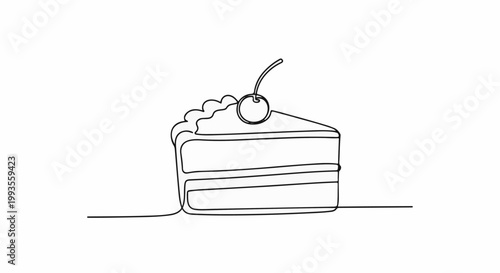 Abstract slice of cake with cherry