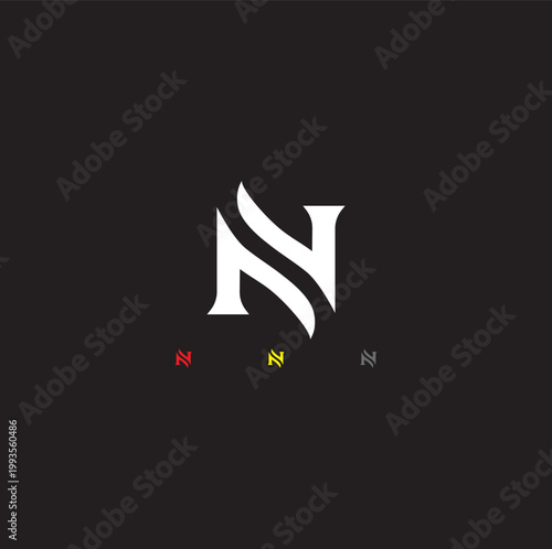 N initial logo design