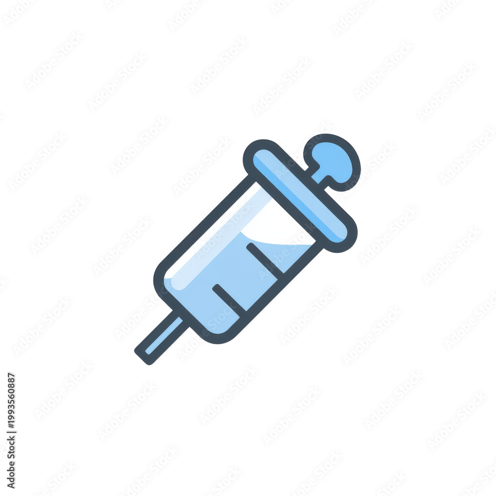 Fototapeta premium Cartoon syringe icon isolated medical injection tool design