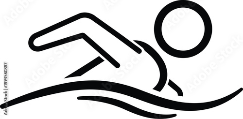 Dynamic swimmer executing butterfly stroke in action