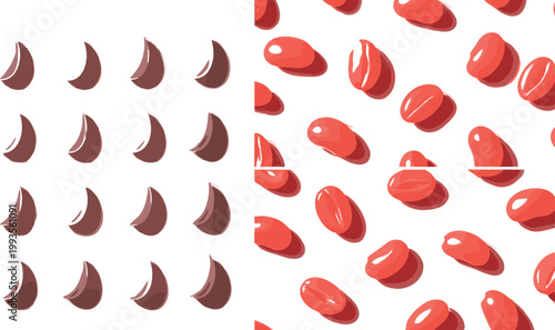 Blood cell illustration set with red blood cells and hematology medical elements microscopic biology vector collection for healthcare and science design