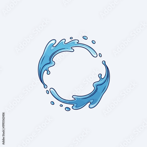 Blue water splash circular wave design.