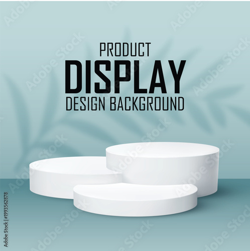 blank 3d pedestal stand for product display with leaf shadow