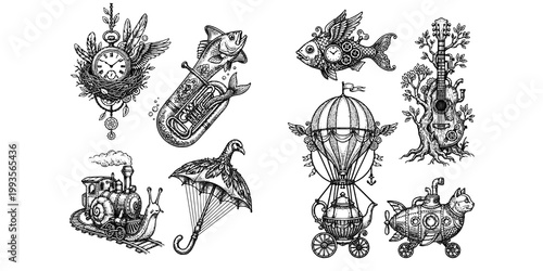 Surreal Objects Engraving Collection