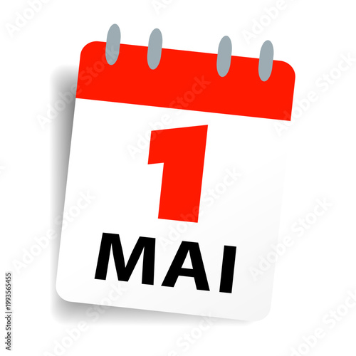 Page de calendrier 1er Mai - Fête du travail