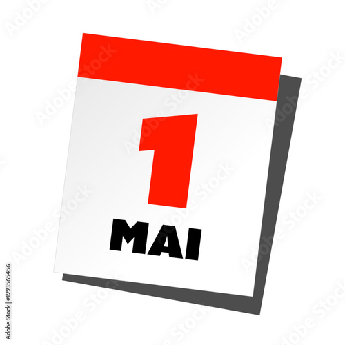 Page de calendrier 1er Mai - Fête du travail
