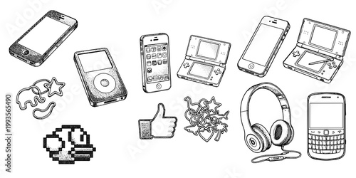 Nostalgia 2010s Objects Engraving Set