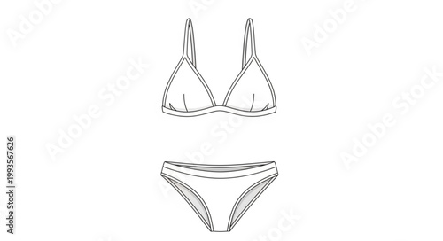 Fashion illustration of a bikini swimwear set.