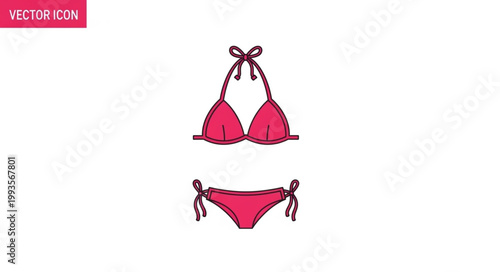 Pink Bikini Swimsuit Isolated on White Background.