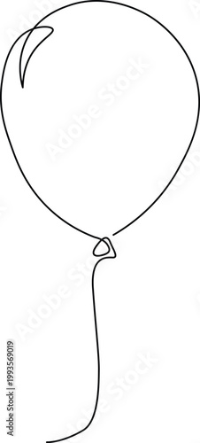 Bild auf Leinwand A simple sketch of a balloon floating upwards with a small string attached below