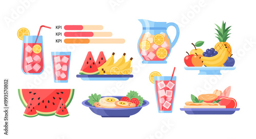 A vibrant watermelon slice illustration conveys freshness and summer joy. Ideal for food blogs, healthy eating campaigns, and refreshing marketing vis