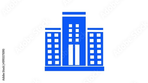 Simple Line Art Skyscraper Illustration Animation. transparent video background