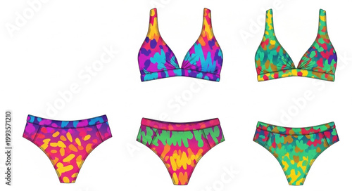 Colorful Tie Dye Bikini Set Collection.