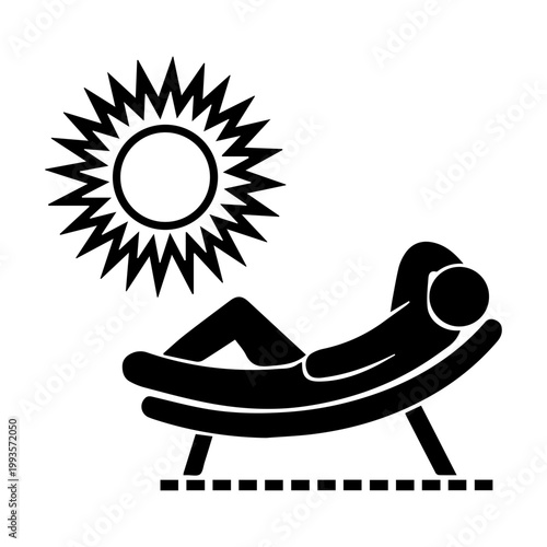 Tableau sur toile Sunbathing and Relaxation Icon