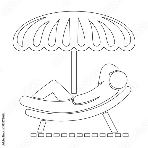 Relaxing under a beach umbrella