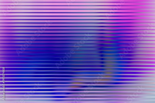 Vibrant abstract image with horizontal lines in shades of pink, purple, and blue, creating a dynamic visual effect