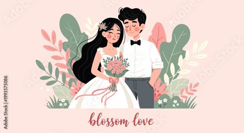 Happy Newlywed Couple Embracing During Their Wedding Day Celebration.