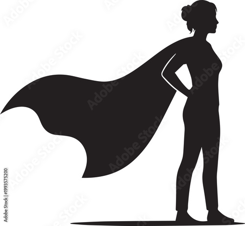Super Mom Hero Silhouette for T Shirt Design