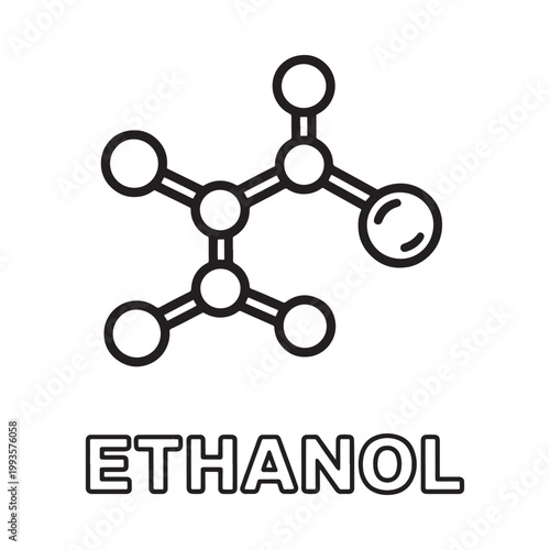 Simple line drawing of an ethanol molecular structure with label
