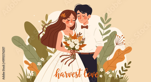 Happy Wedding Couple Embracing Each Other with Love and Affection.