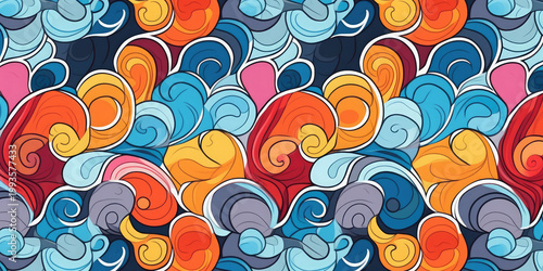 Abstract Colorful Swirling Pattern Design