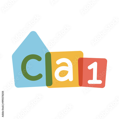 Colorful building blocks spell cla1 in a playful simplistic cartoon illustration