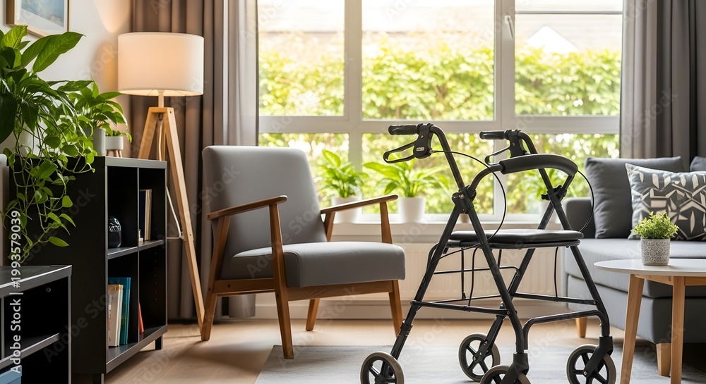 Fototapeta premium Interior with walker and natural light
