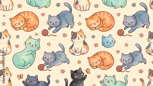 Sleek Minimalist Cat Silhouette Set Colorful Feline Pose Icon Collection