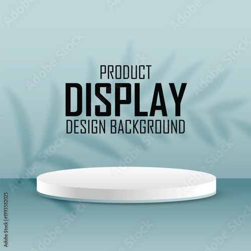 blank 3d pedestal stand for product display with leaf shadow
