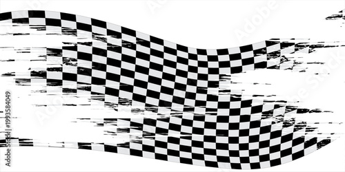 Checkered flag wave on white background design for sport race championship vector illustration.