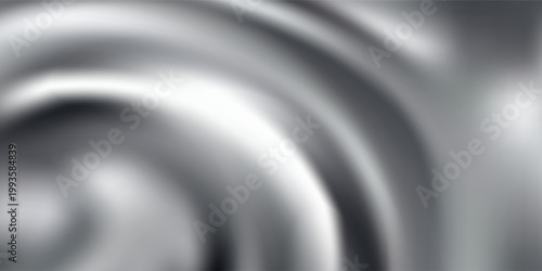 Abstract Liquid Chrome Background with Silver Metallic Swirl.