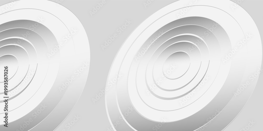 Fototapeta premium White circles abstract background. Simple and clean. 3D illustration.