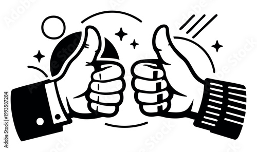 Hands in business attire giving thumbs up gesture, representing agreement, partnership, good feedback, and positive results