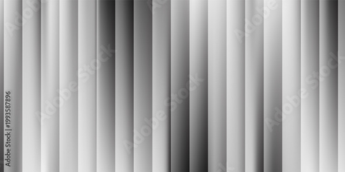 Texture of transparent corrugated glass in gray colors. Translucent volumetric striped plastic background