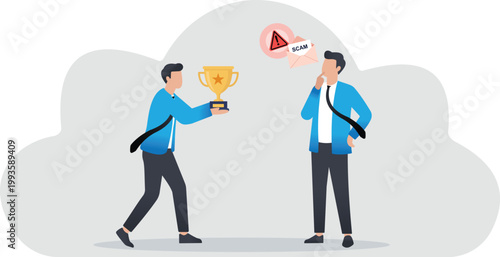 Business Scam Warning Concept Flat 2D Illustration