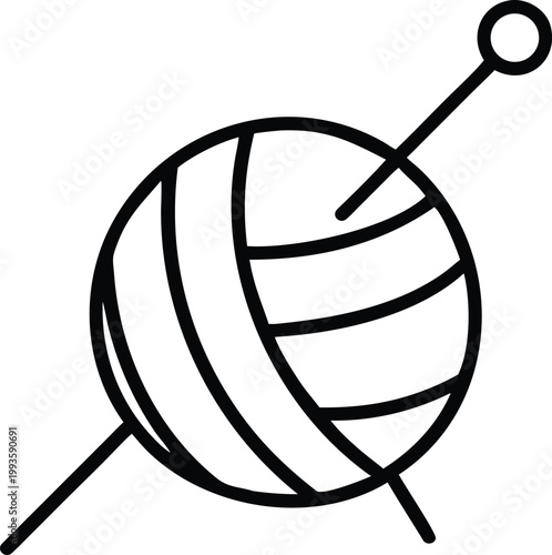 A simple illustration of a spool of thread with a single thread extending from it Vector