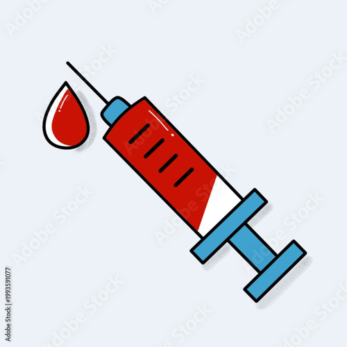 Vaccination and Healthcare Concept Syringe Vector Art