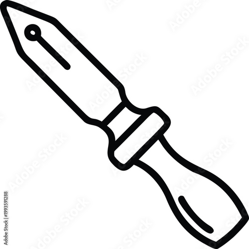 A simple line drawing of a folding pocket knife with an open blade Vector