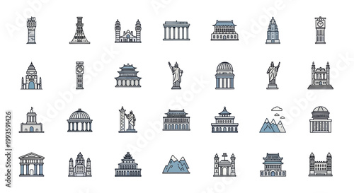 Global Landmarks Collection: Famous Buildings, Architecture Icons, Travel Destinations