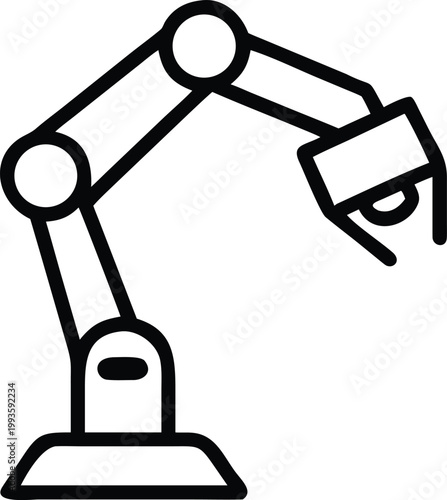 Industrial robotic arm reaching out with a gripper attachment for automated tasks Vector